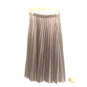 ASOS pleated grey velvet midi skirt